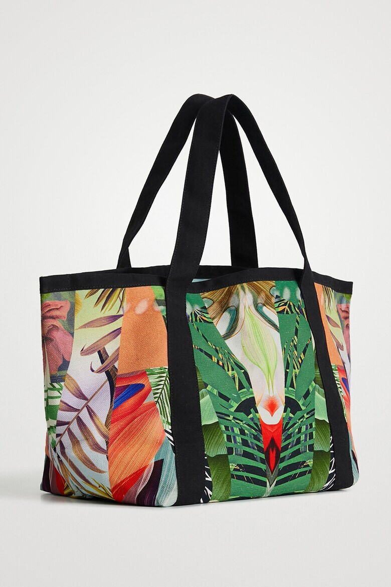 DESIGUAL Шопинг чанта с тропическа шарка - Pepit.bg