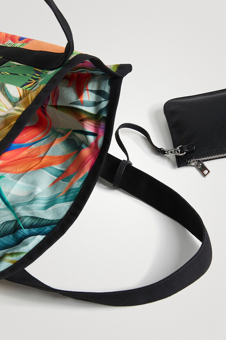 DESIGUAL Шопинг чанта с тропическа шарка - Pepit.bg