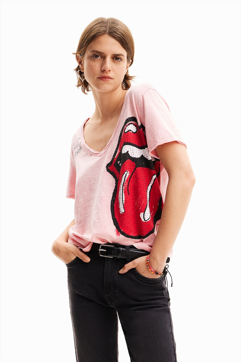 DESIGUAL Тениска The Rolling Stones с декоративни камъни - Pepit.bg