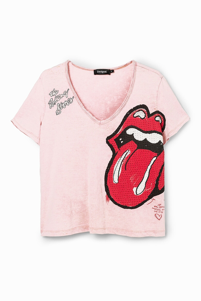 DESIGUAL Тениска The Rolling Stones с декоративни камъни - Pepit.bg