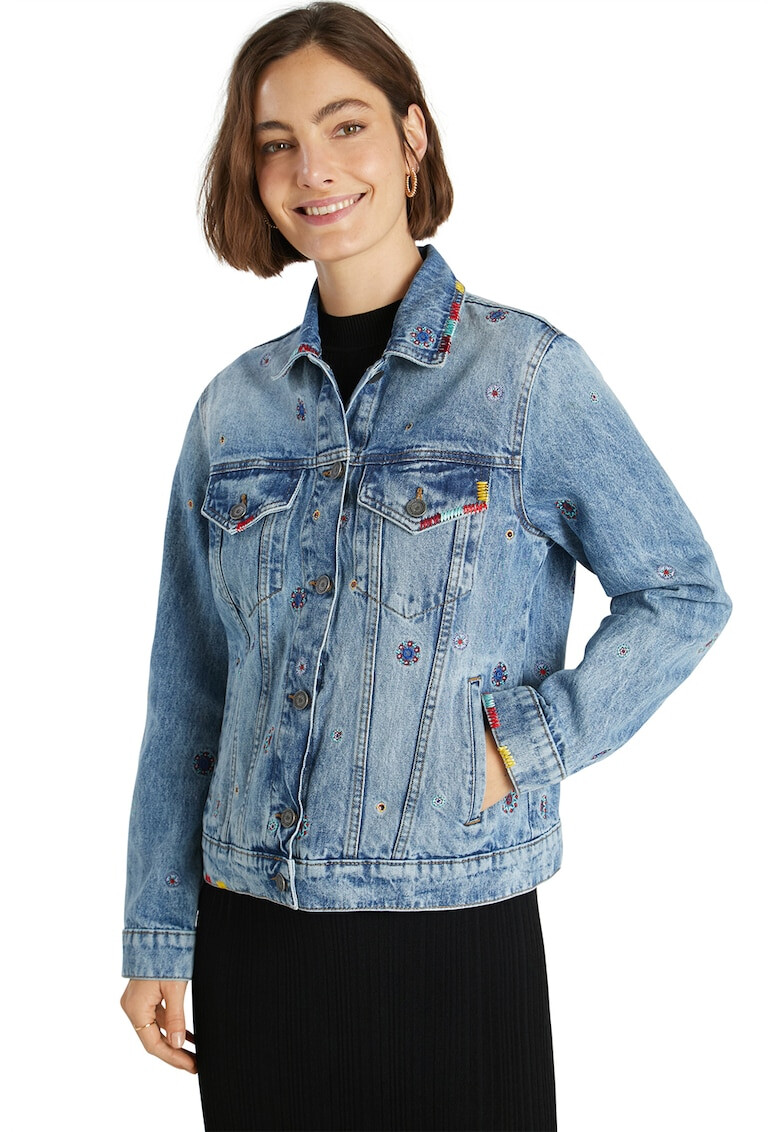 DESIGUAL Яке от деним с бродерии - Pepit.bg