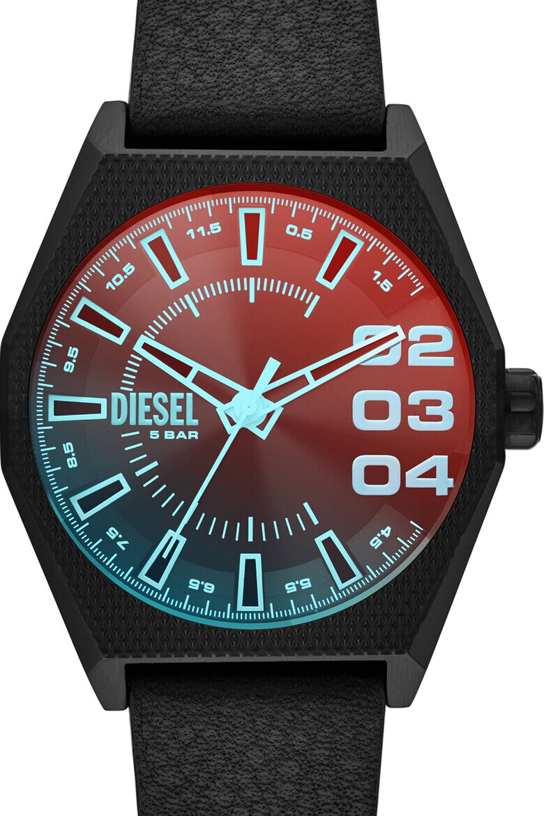 Diesel Кварцов часовник с кожена каишка - Pepit.bg