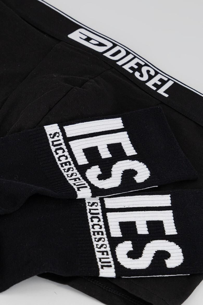 Diesel Памучни боксерки с надпис - Pepit.bg