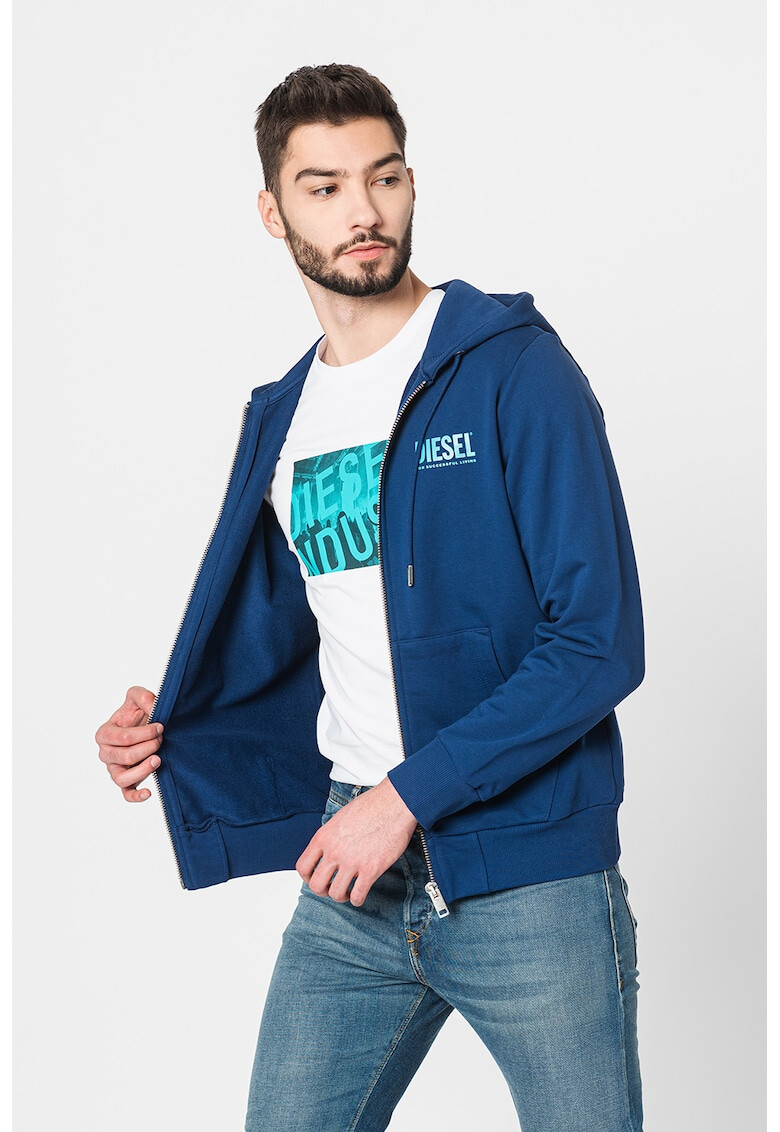 Diesel Памучно худи Girk с цип - Pepit.bg