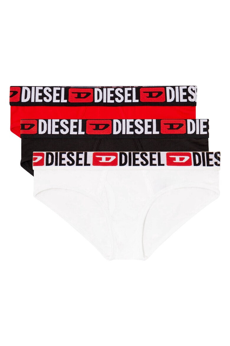 Diesel Слипове с памук - 3 чифта - Червен/Бял/Черен - Pepit.bg