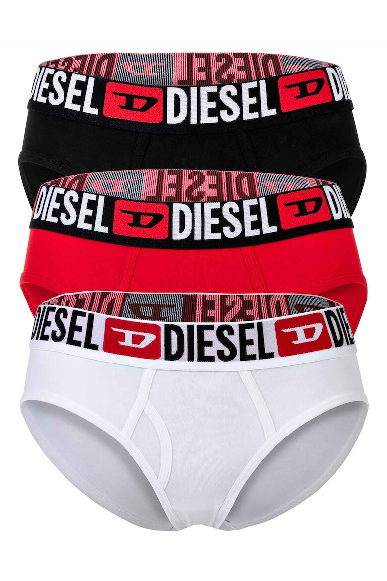 Diesel Слипове с памук - 3 чифта - Червен/Бял/Черен - Pepit.bg