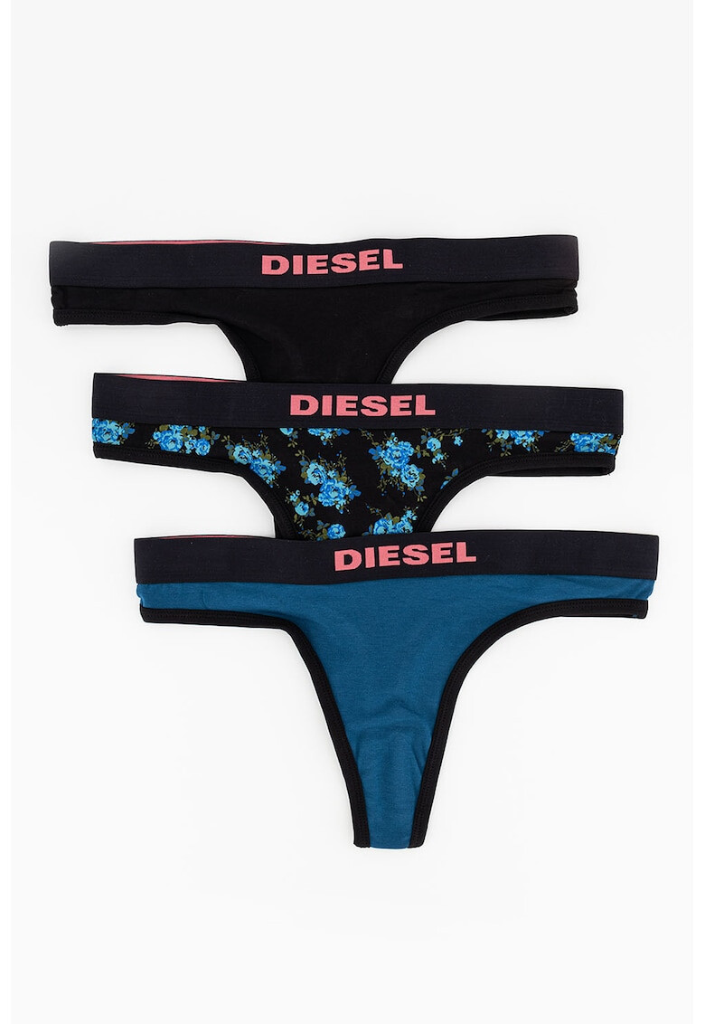 Diesel Танга с еластична лента с лого - 3 чифта - Pepit.bg