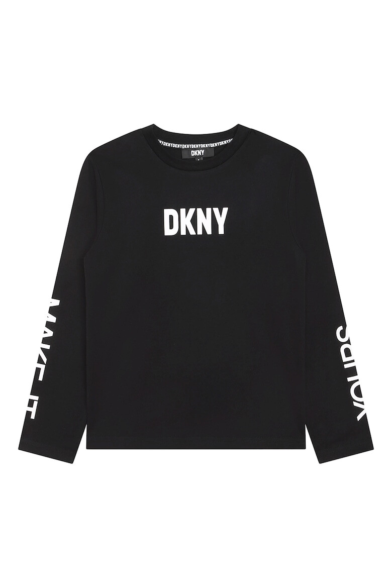 DKNY Блуза с овално деколте и лого - Pepit.bg