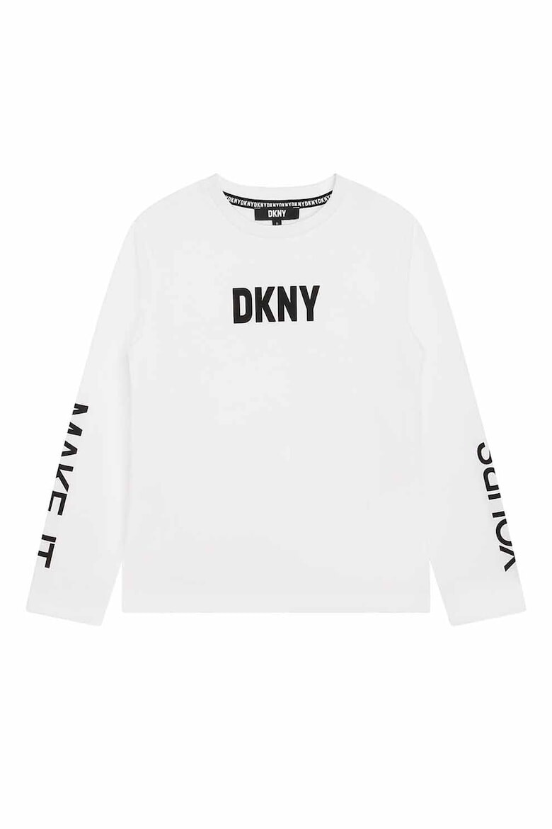 DKNY Блуза с овално деколте и лого - Pepit.bg