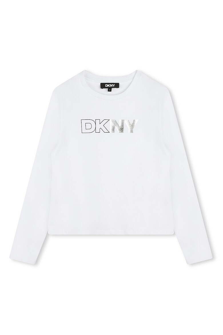 DKNY Блуза с овално деколте и лого - Pepit.bg