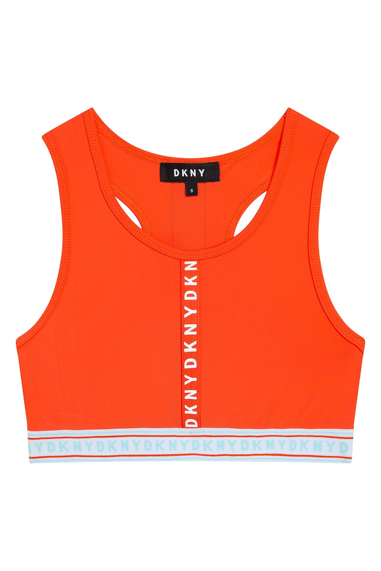 DKNY Бюстие с изрязан гръб и лого - Pepit.bg