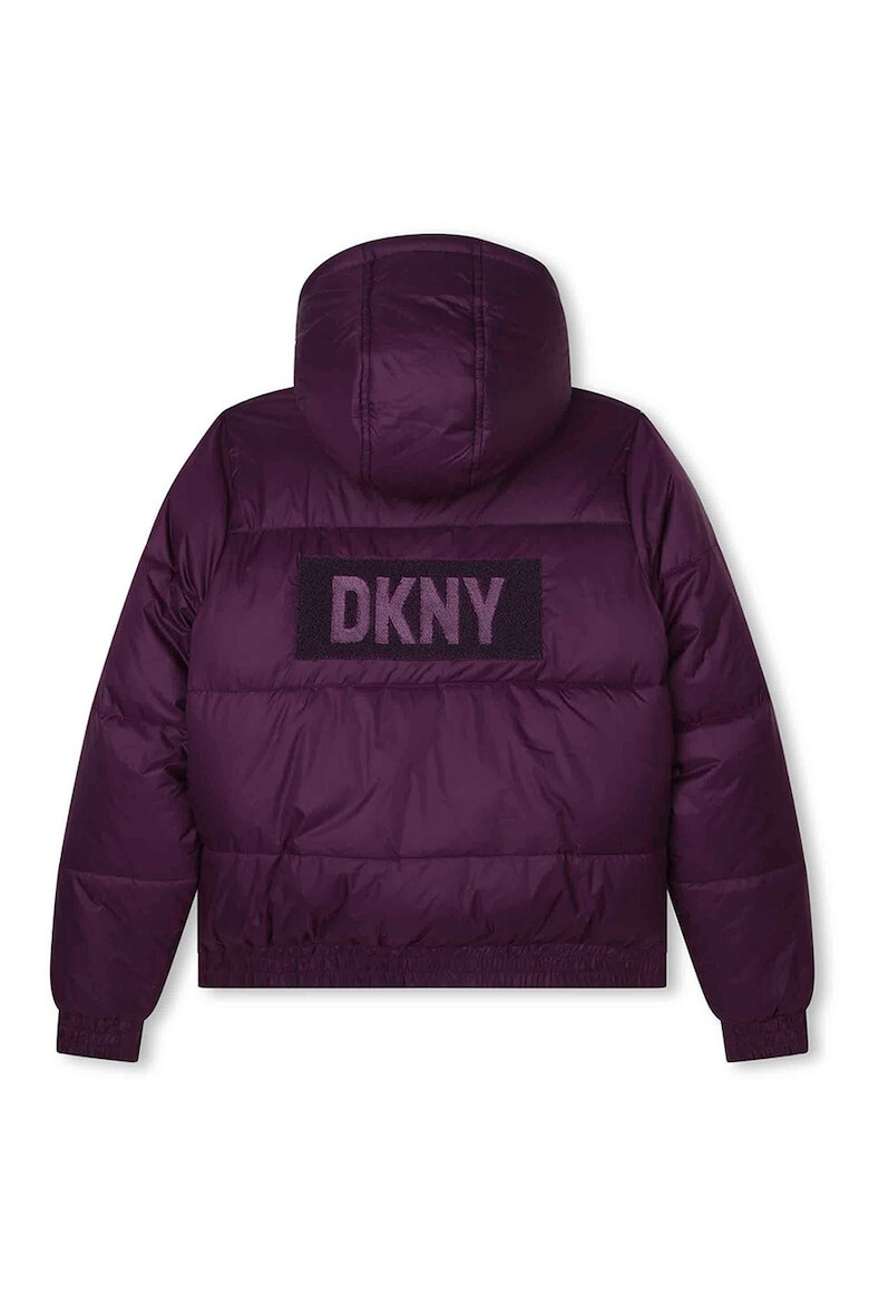 DKNY Двулицево зимно яке с качулка и капитониран дизайн - Pepit.bg