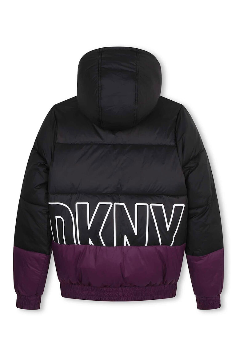 DKNY Двулицево зимно яке с качулка и капитониран дизайн - Pepit.bg