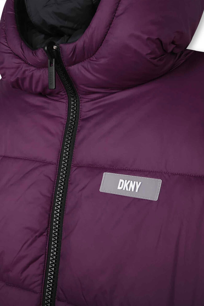 DKNY Двулицево зимно яке с качулка и капитониран дизайн - Pepit.bg