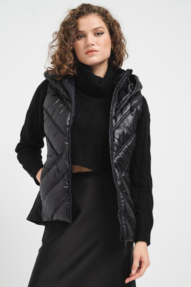 DKNY Капитониран елек с качулка - Pepit.bg