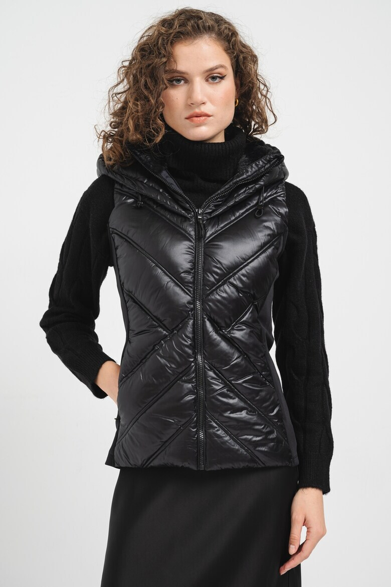 DKNY Капитониран елек с качулка - Pepit.bg