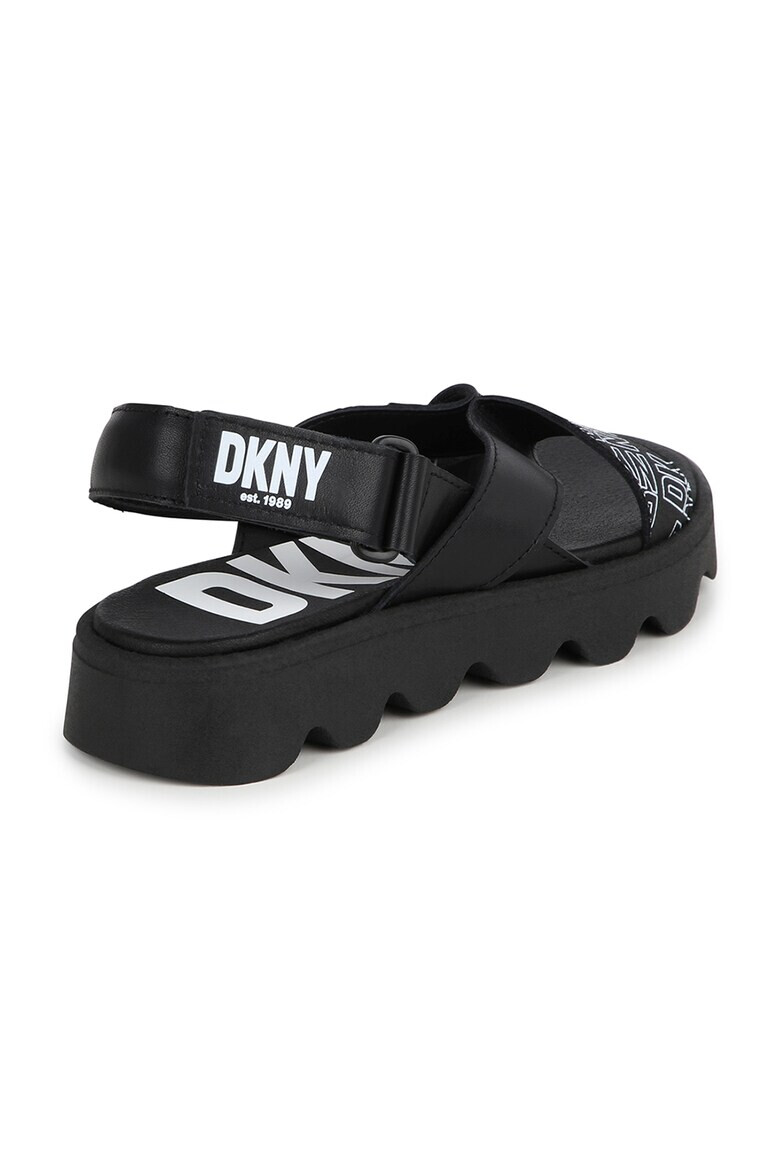 DKNY Кожени сандали с велкро и лого - Pepit.bg