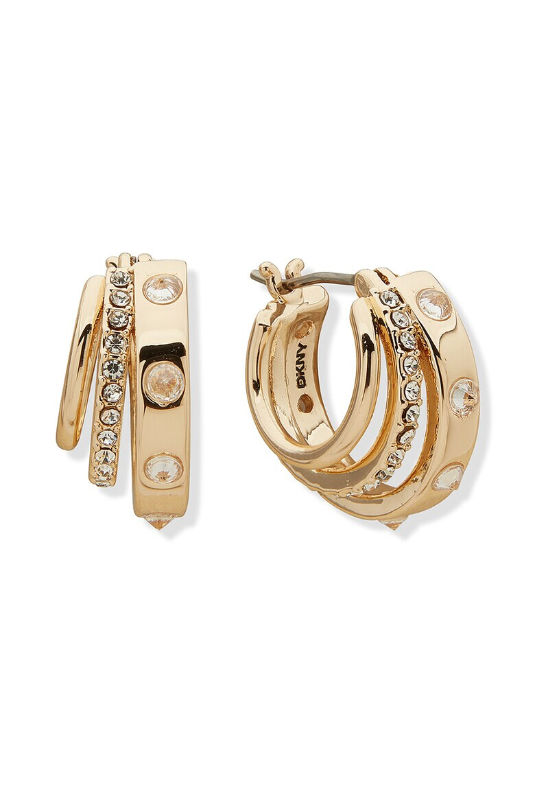 DKNY Месингови обеци с кристали - Pepit.bg