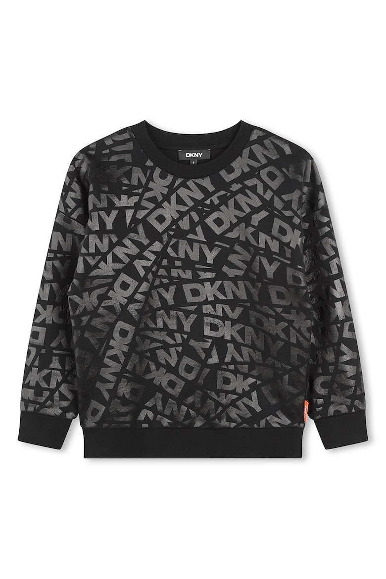 DKNY Памучен суитшърт с лого - Черен/Сив - Pepit.bg