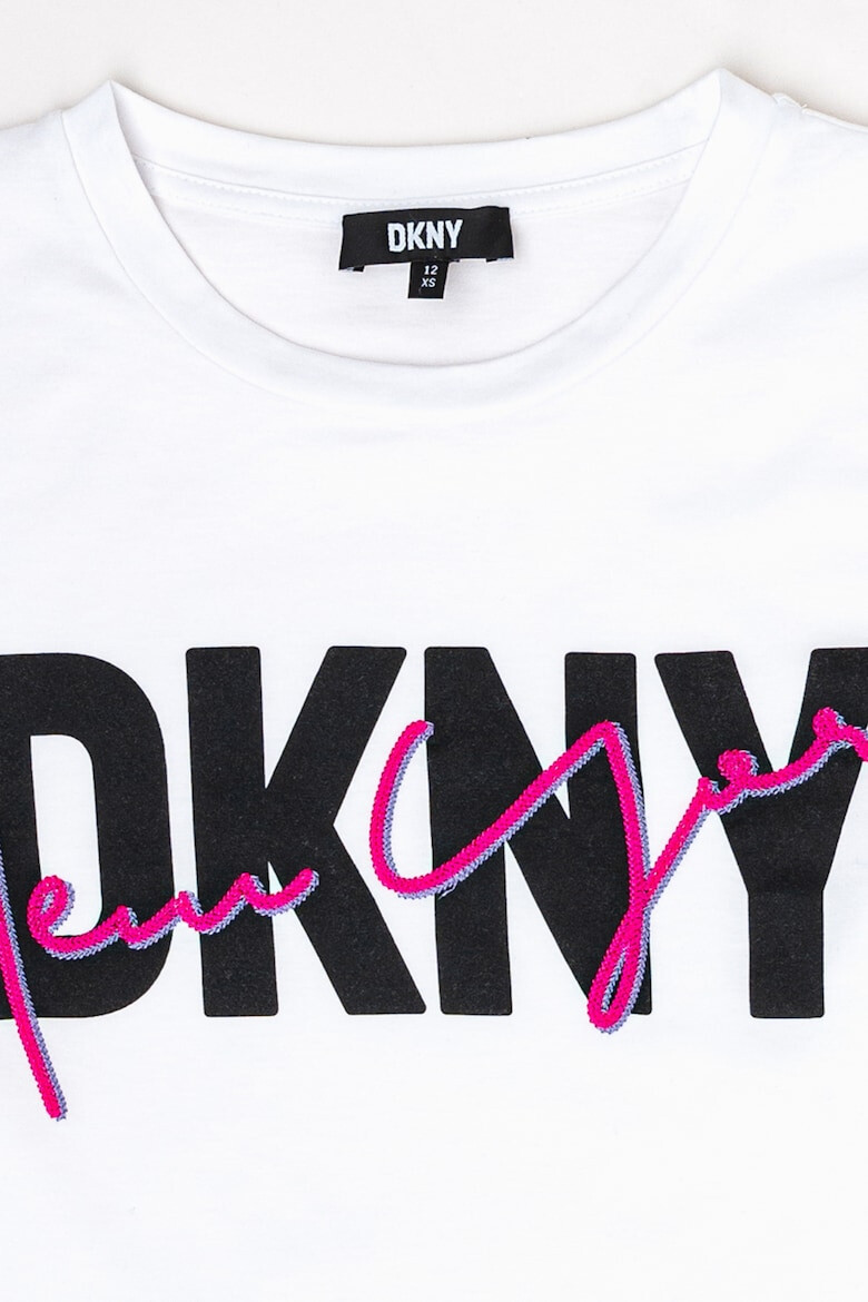 DKNY Памучна блуза с лого - Pepit.bg