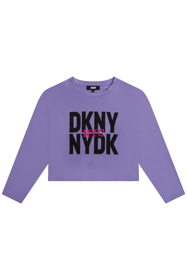 DKNY Памучна блуза с лого - Pepit.bg