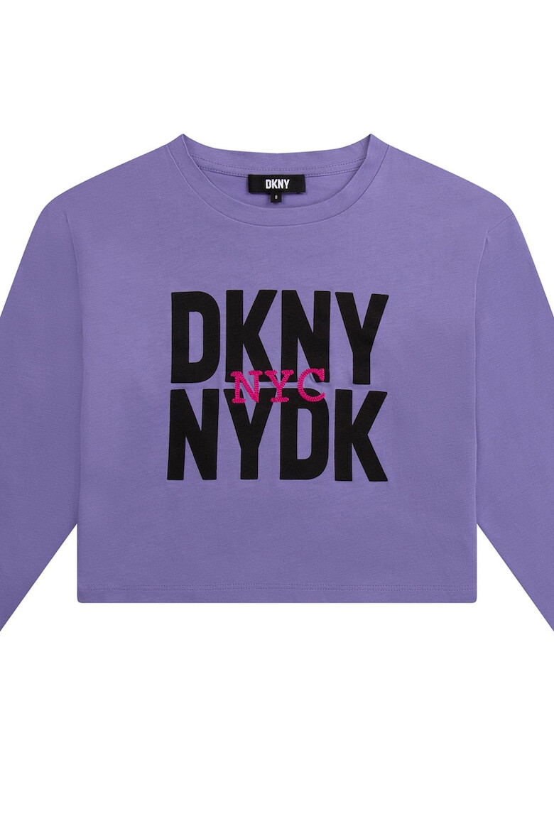 DKNY Памучна блуза с лого - Pepit.bg