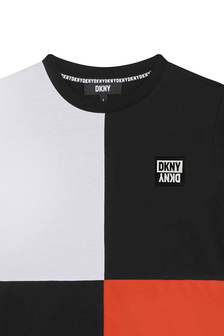 DKNY Памучна тениска с дизайн с цветен блок - Pepit.bg