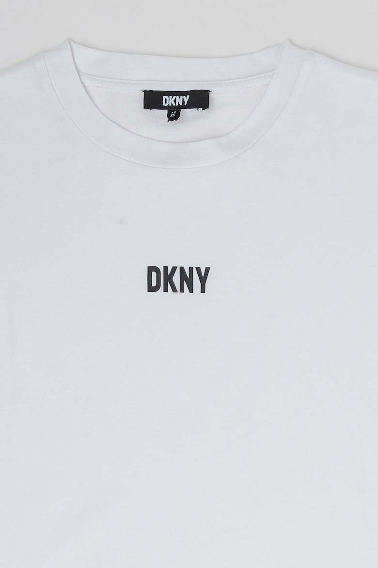 DKNY Памучна тениска с ресни - Pepit.bg