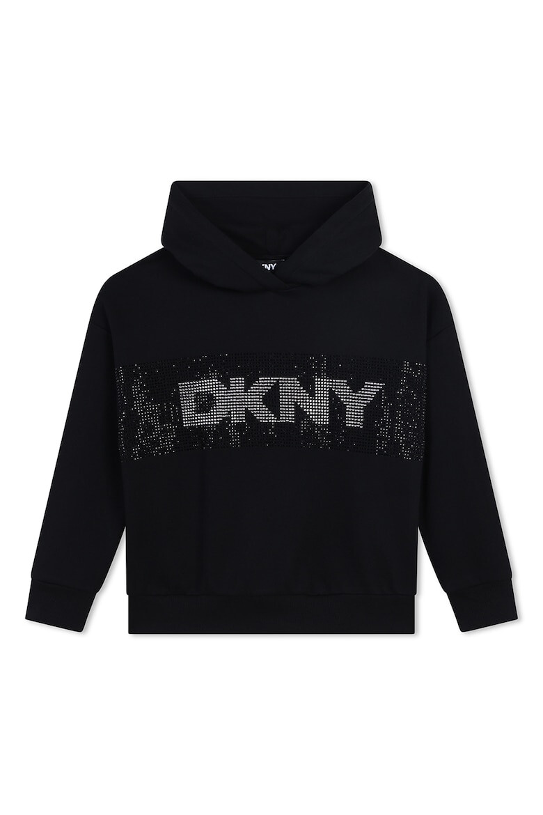 DKNY Памучно худи с декоративни камъни - Pepit.bg