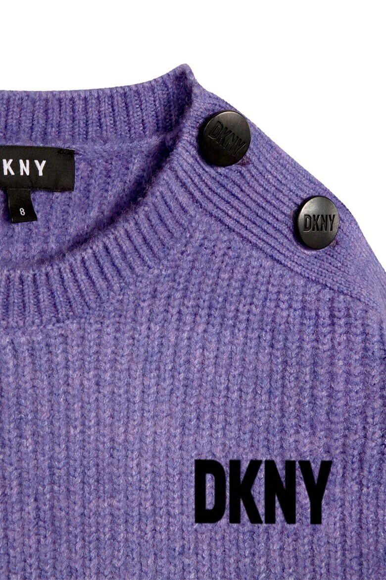 DKNY Плетена рокля тип пуловер с лого - Pepit.bg