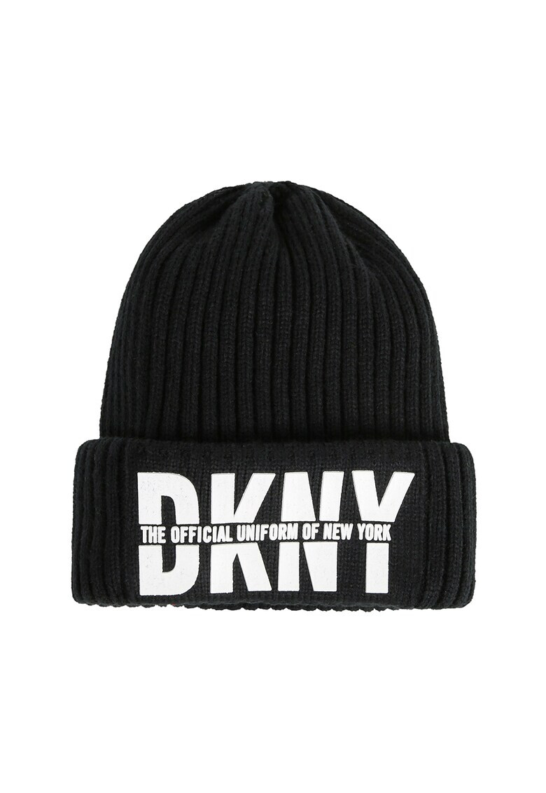 DKNY Рипсена шапка с лого - Pepit.bg