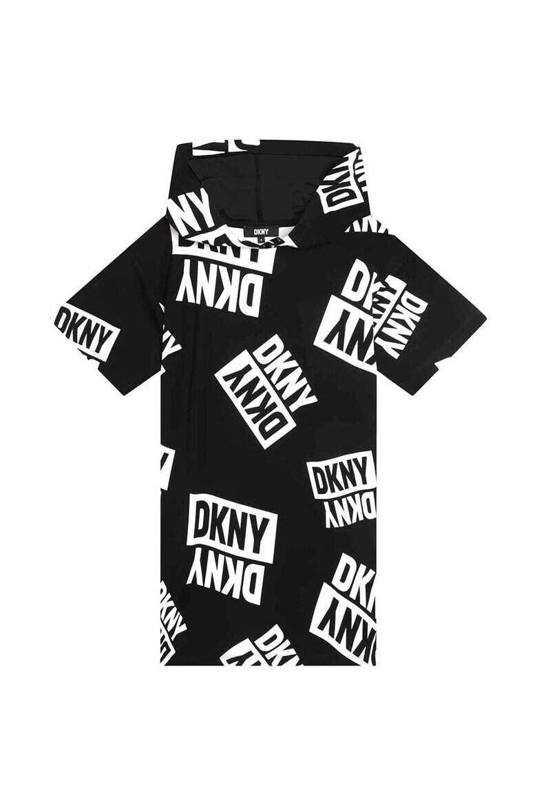 DKNY Рокля тип худи с десен с лого - Pepit.bg