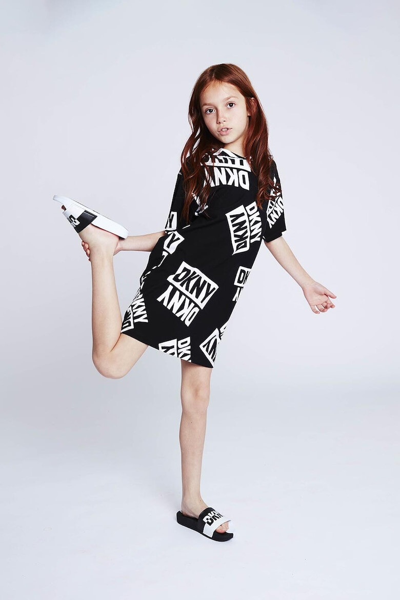 DKNY Рокля тип худи с десен с лого - Pepit.bg