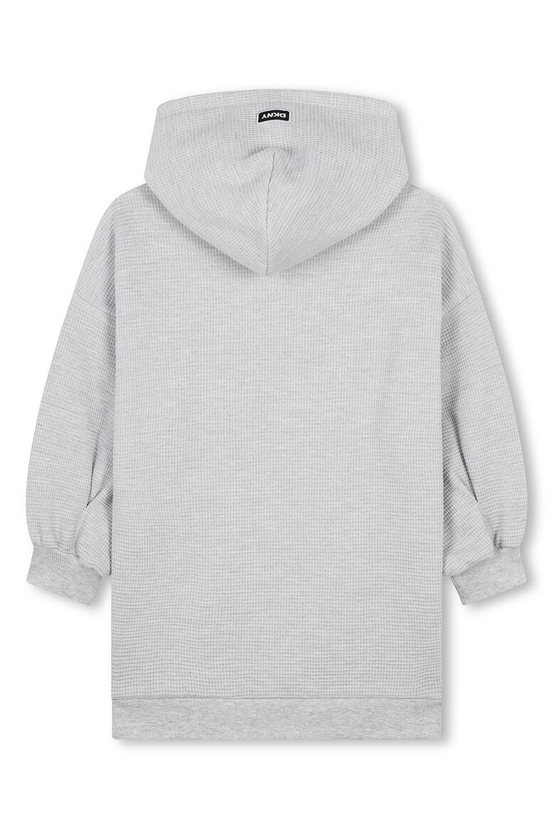 DKNY Рокля тип худи с лого - Светлосив меланж - Pepit.bg