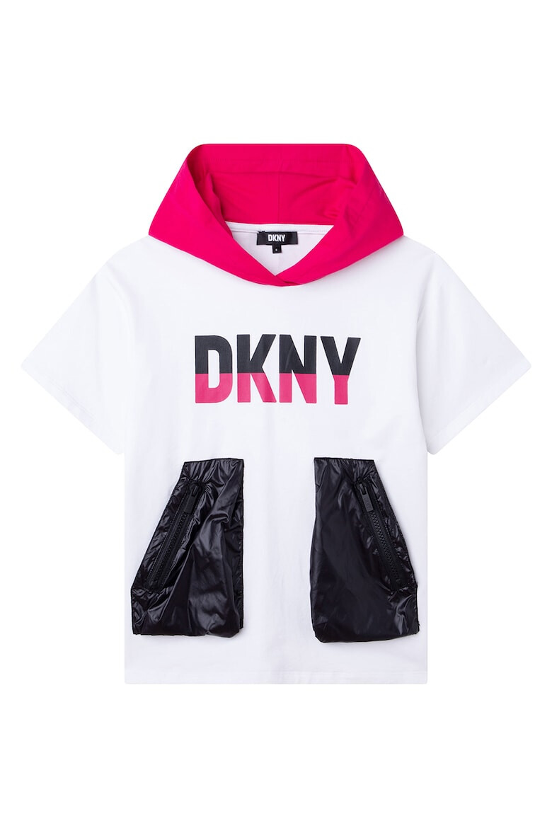 DKNY Рокля с качулка и лого - Pepit.bg