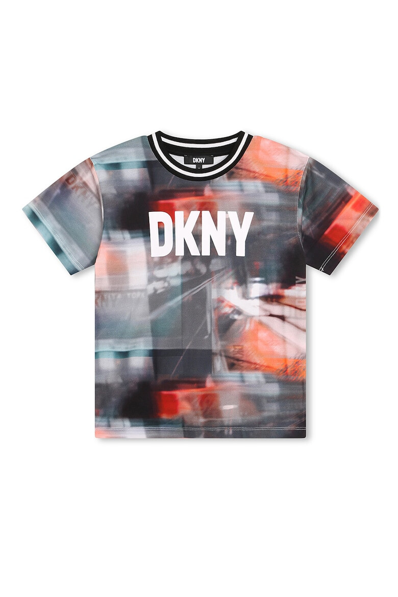 DKNY Тениска с лого и абстрактна шарка - Pepit.bg