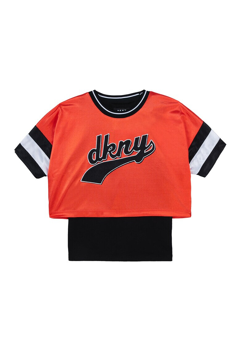 DKNY Тениска с лого и дизайн 2в1 - Pepit.bg