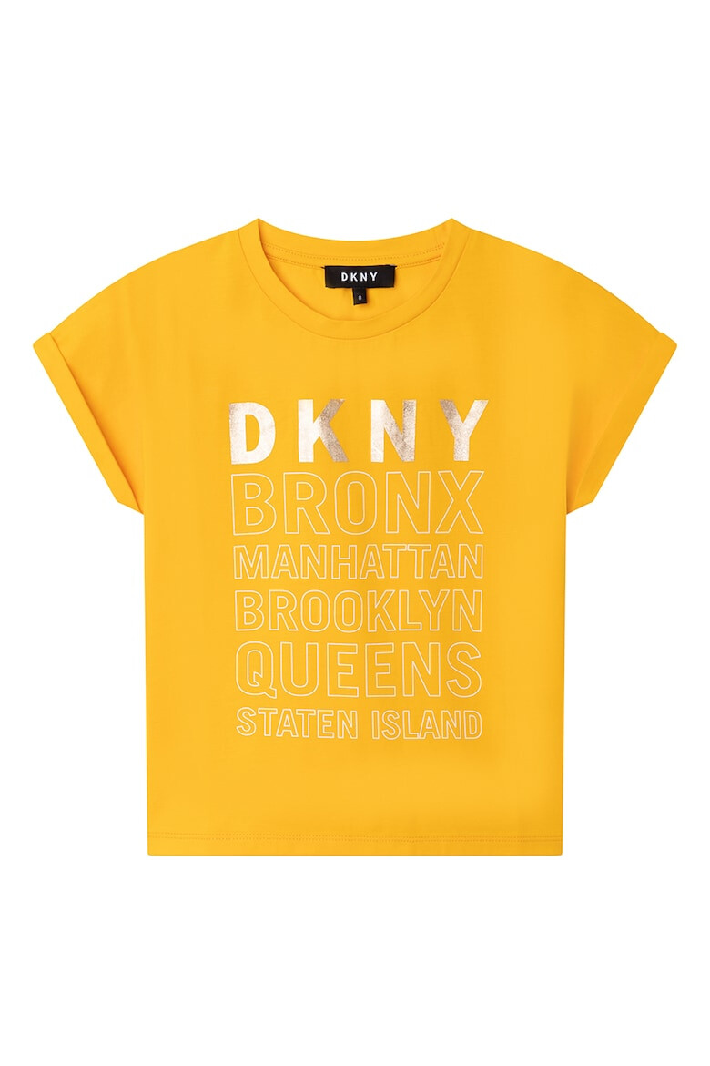 DKNY Тениска с овално деколте лого и надпис - Pepit.bg