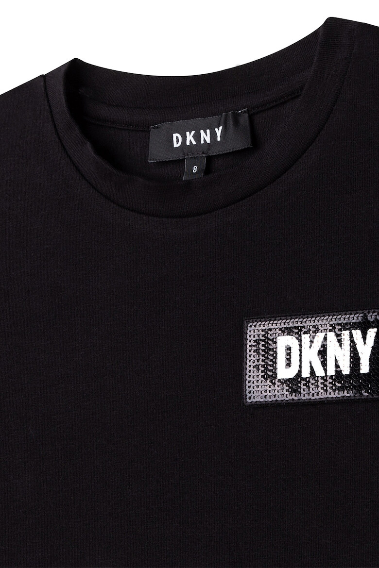 DKNY Тениска с памук с пайети - Pepit.bg