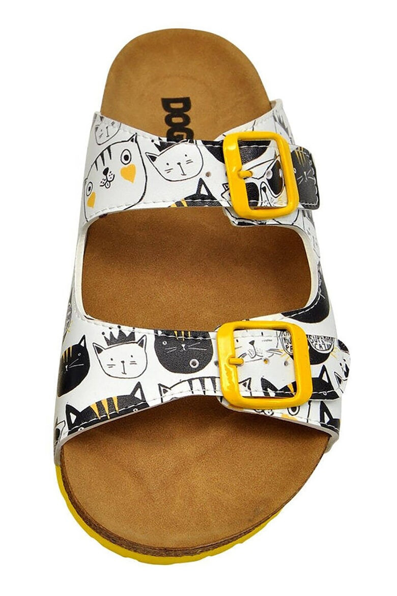 DOGO SHOES Чехли Monochrome Cats от еко кожа - Pepit.bg