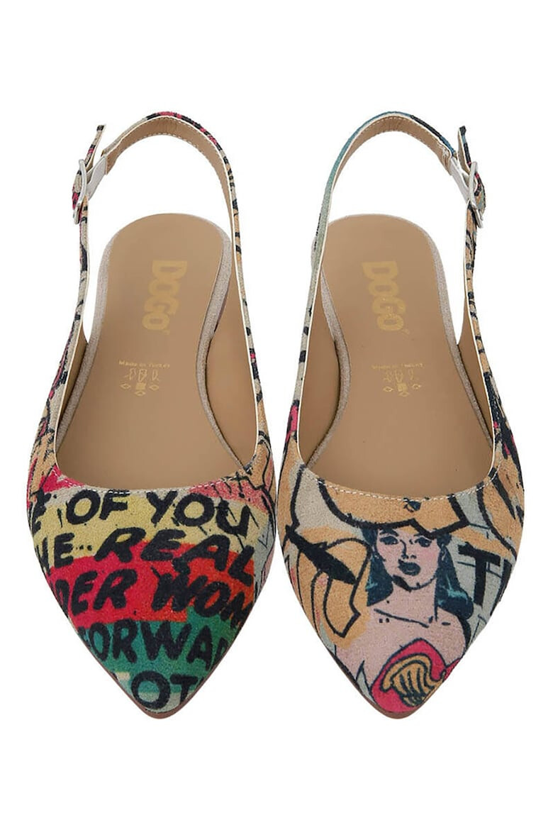 DOGO SHOES Заострени пантофки Wonder Woman с отворена пета - Pepit.bg