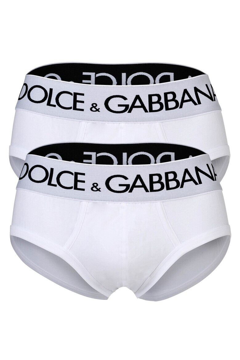 Dolce  Gabbana Слипове с лого - 2 чифта - Бял - Pepit.bg