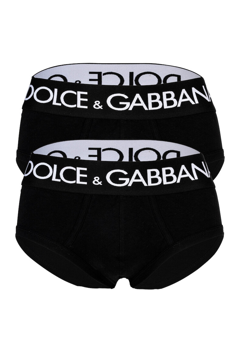 Dolce  Gabbana Слипове с лого - 2 чифта - Черен - Pepit.bg