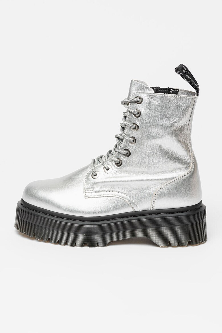 Dr Martens Кожени боти Jadon с равна платформа - Сребрист - Pepit.bg