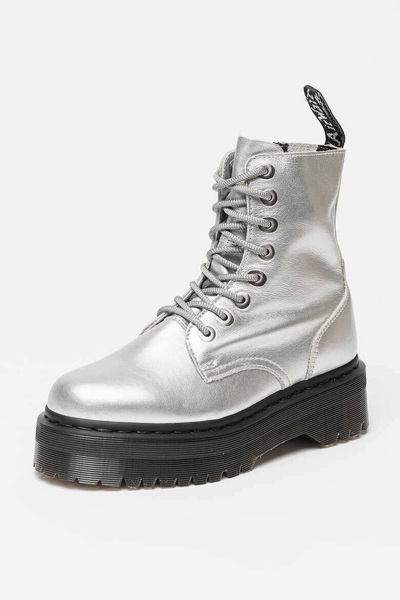 Dr Martens Кожени боти Jadon с равна платформа - Сребрист - Pepit.bg