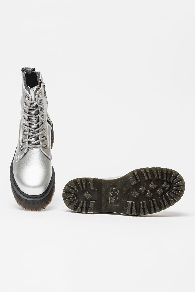 Dr Martens Кожени боти Jadon с равна платформа - Сребрист - Pepit.bg