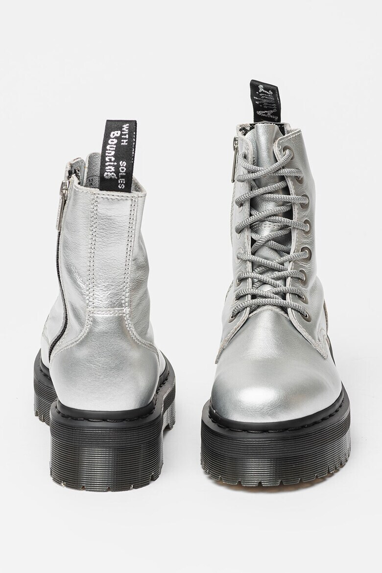 Dr Martens Кожени боти Jadon с равна платформа - Сребрист - Pepit.bg