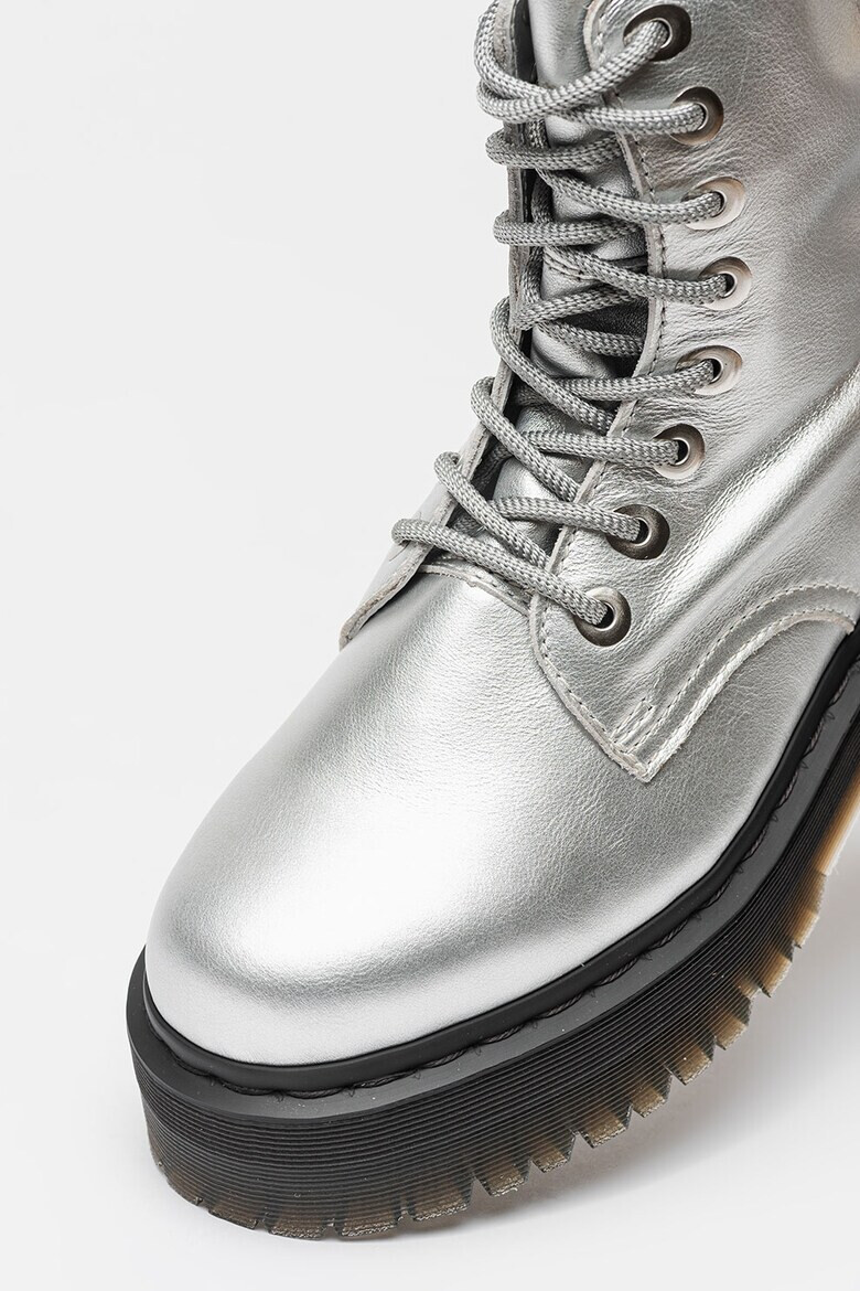 Dr Martens Кожени боти Jadon с равна платформа - Сребрист - Pepit.bg
