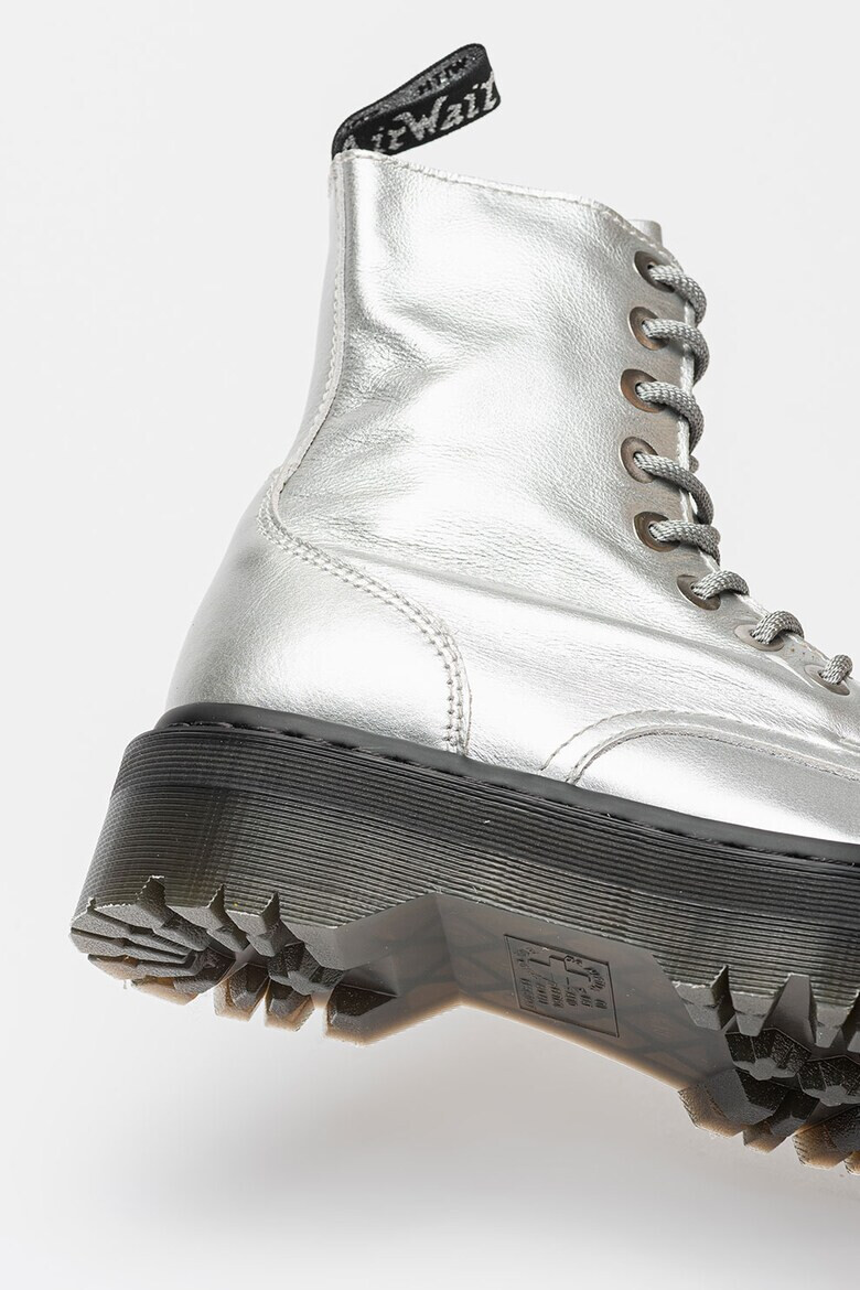Dr Martens Кожени боти Jadon с равна платформа - Сребрист - Pepit.bg