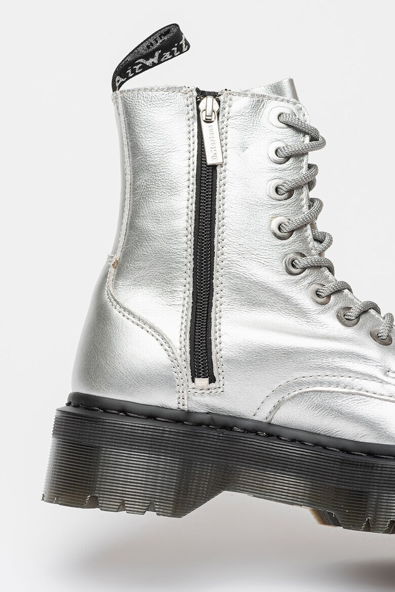 Dr Martens Кожени боти Jadon с равна платформа - Сребрист - Pepit.bg